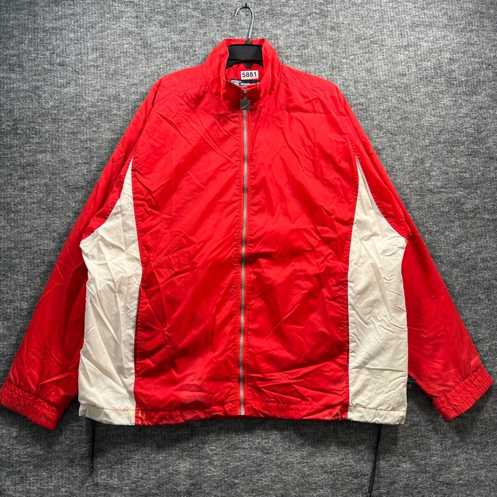 Pro Celebrity American Team Sports Windbreaker Jacket Red White Mens XL
